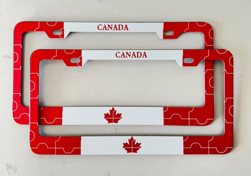 Canada Country Flag Pattern Aluminium License Plate Frame