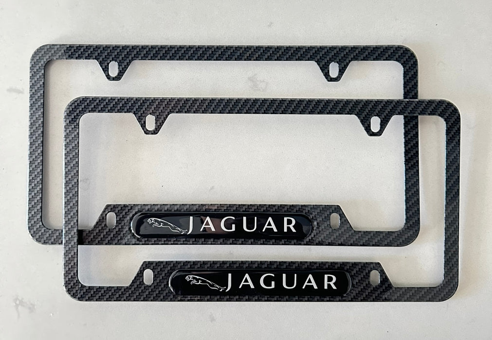 Jaguar License Plate Frame (Carbon Fiber Style)