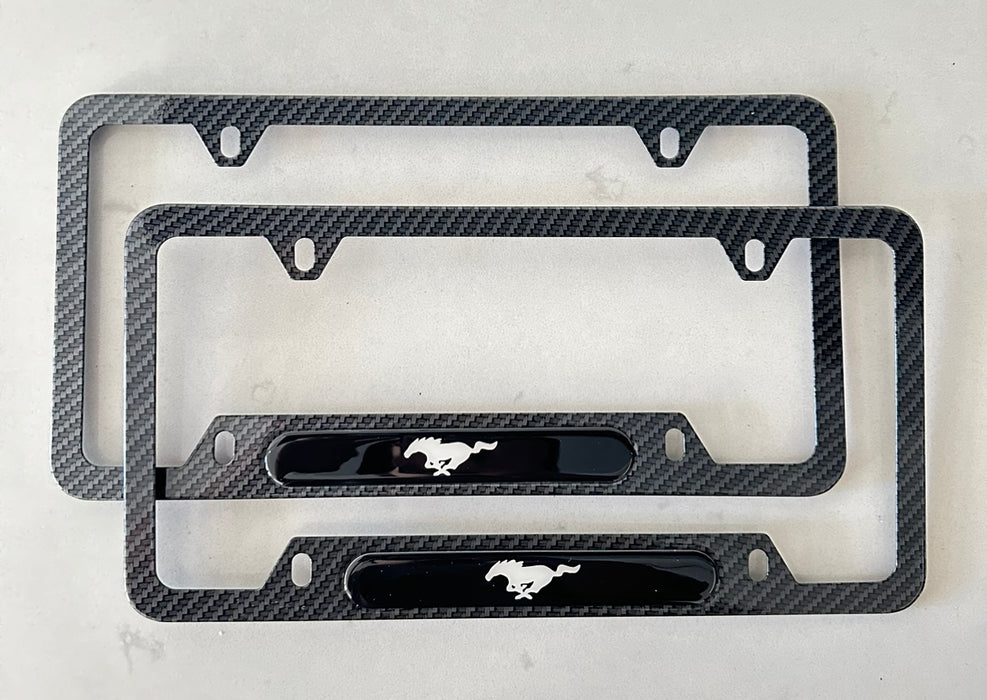 Ford Mustang License Plate Frame (Carbon Fiber Style)