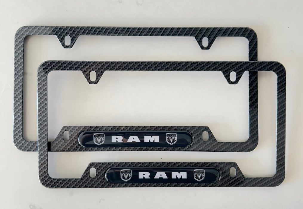 RAM License Plate Frame (Carbon Fiber Style)