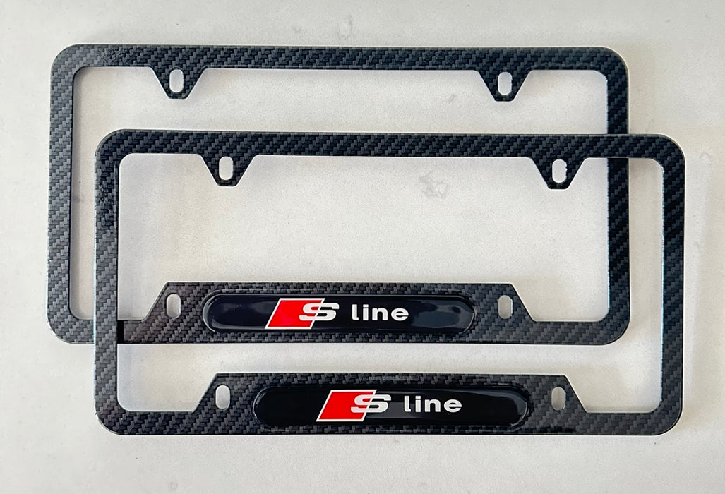 Audi S Line License Plate Frame (Carbon Fiber Style)