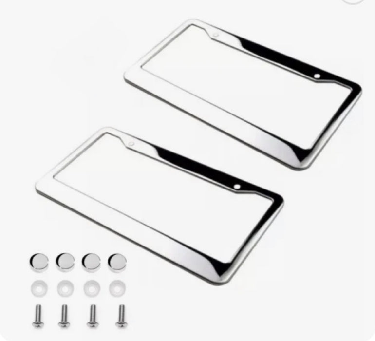 Sleek Finish Aluminum License Plate Frame - Black