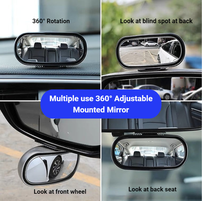 Black Single Car Blind Spot Mirror for Front & Rear Wheels