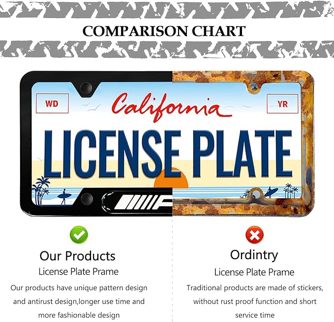 Mercedes AMG License Plate Frame (Matte Black Style)