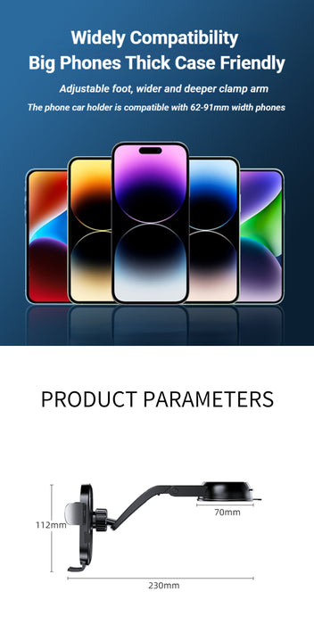 SH-22 & SH-24 Support de téléphone de voiture robuste pour tableau de bord, noir