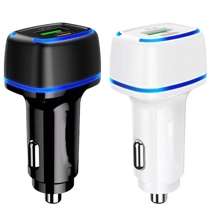 Rapid Car Charger with Type A & Type C Dual Ports - Black