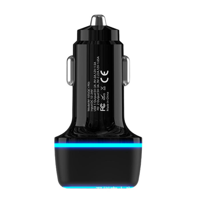 Rapid Car Charger with Type A & Type C Dual Ports - Black