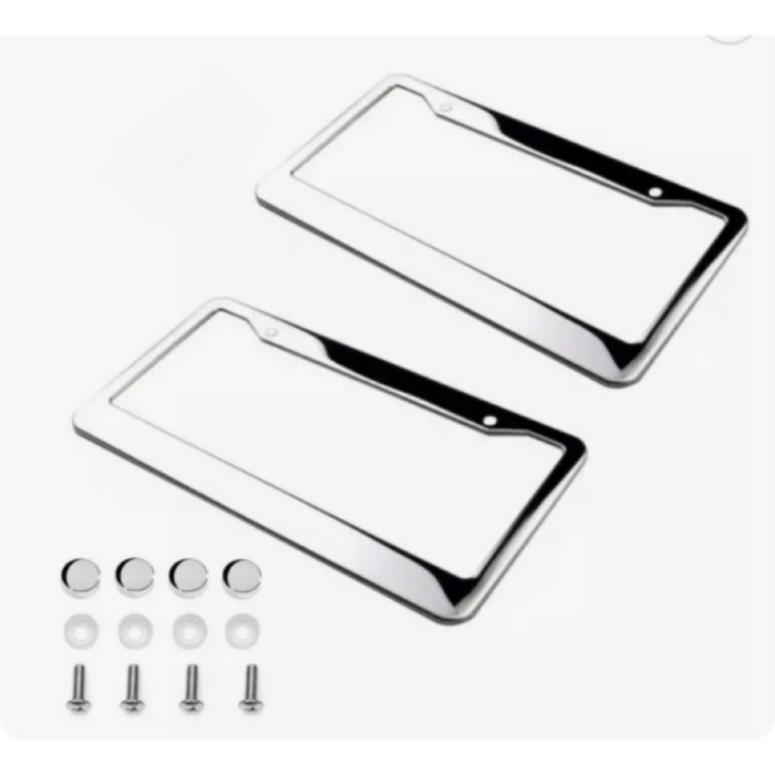 Stainless Silver Aluminum License Plate Frame
