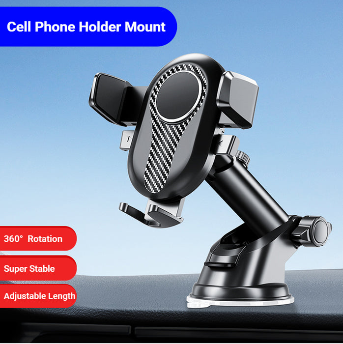 TouchEase - Car Phone Dashboard Mount for iPhone & Samsung - Black