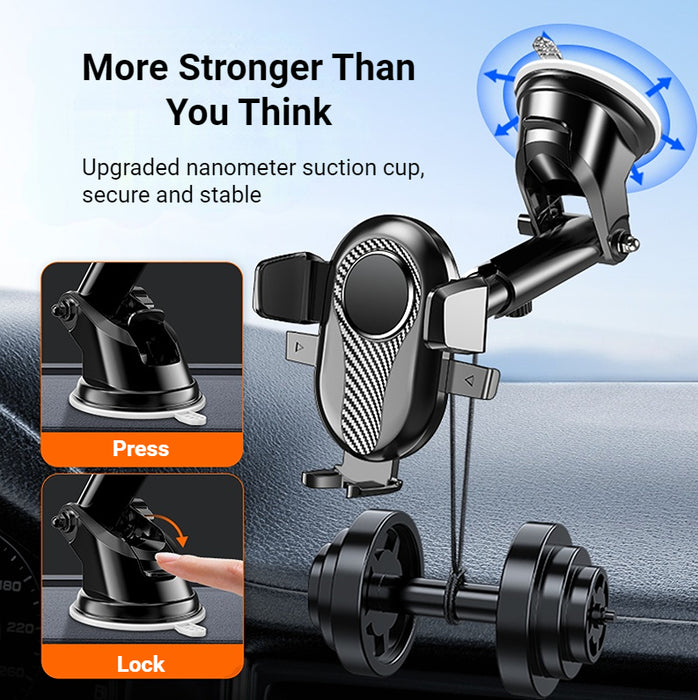 YC01-54 Le support de tableau de bord pour téléphone de voiture Easy One Touch pour iPhone et Samsung, noir