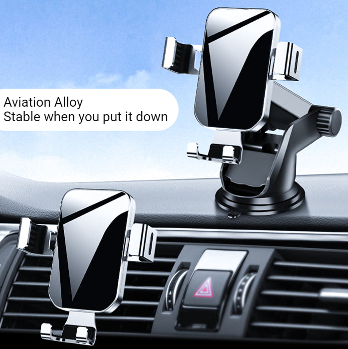 YC-12 Support de voiture universel pour téléphone portable à gravité pour grille d'aération, argent