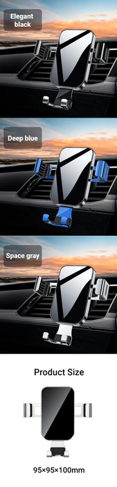 YC-12 Support de voiture universel pour téléphone portable à gravité pour grille d'aération, argent