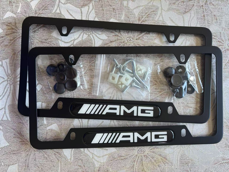 Mercedes AMG License Plate Frame (Matte Black Style)