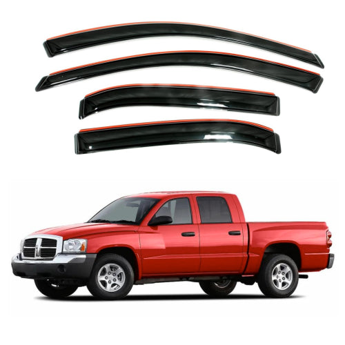 Window Visors for Dodge Dakota Crew Cab 2000-2004, 4-Piece