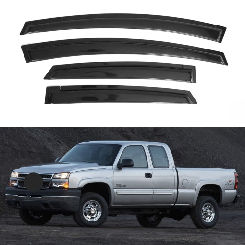 Window Visors for Chevrolet Silverado 1500/2500/3500 Classic/Crew 2001-2007 & GMC Sierra 1500/2500/3500 Classic/Crew 2001-2007 & Chevrolet Avalanche 2002-2006 & Chevrolet Suburban 2002-2006 & Cadillac Escalade EXT 2002-2006 GMC Yukon XL 2002-2006, 4-Piece
