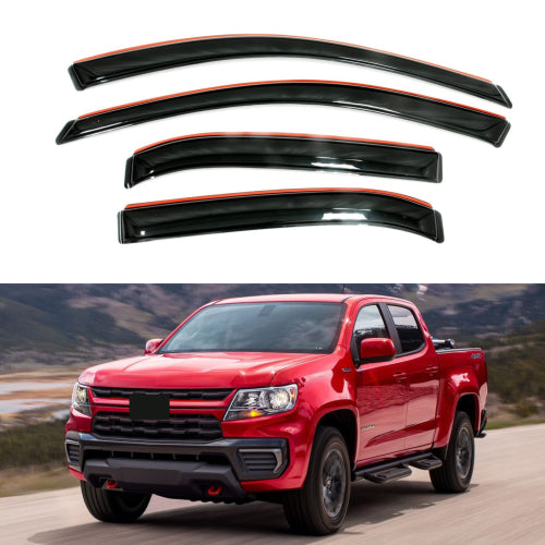 Window Visors for Chevrolet Colorado CrewCab 2015-2022 & GMC Canyon CrewCab 2015-2022, 4-Piece