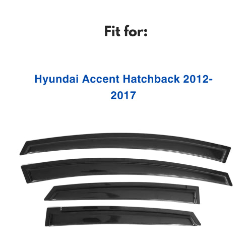 Window Visors for Hyundai Accent Hatchback 2012-2017, 4-Piece