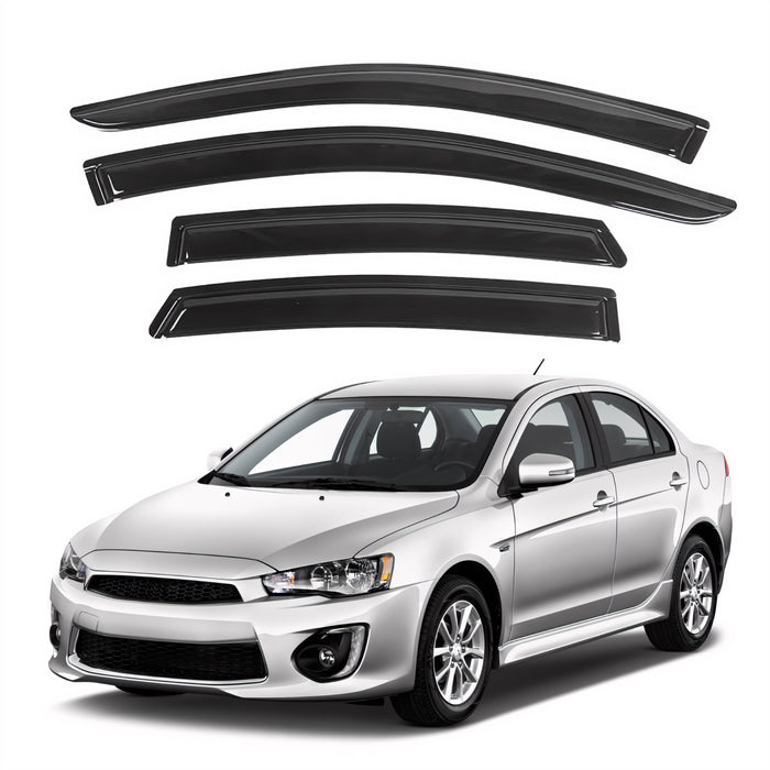 Window Visors for Mitsubishi Lancer 2008-2017, 4-Piece