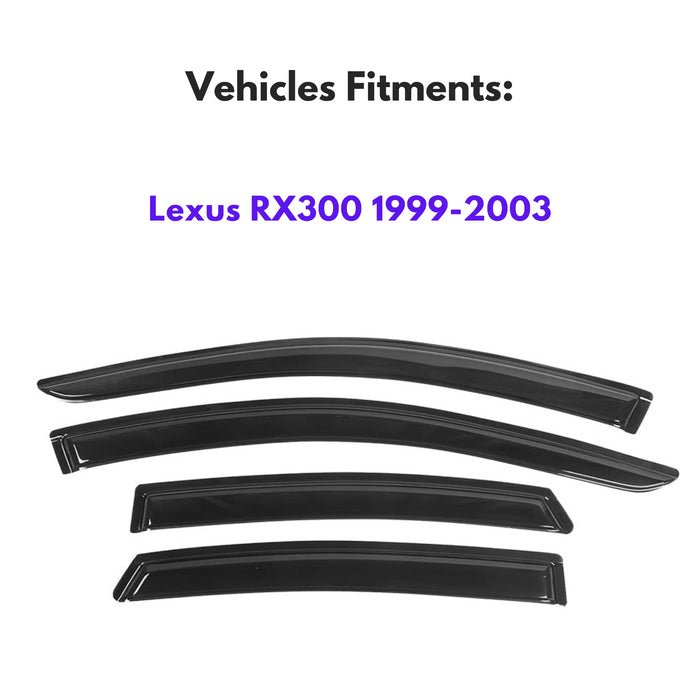 Window Visors for Lexus RX Series 1999-2003, 4-Piece