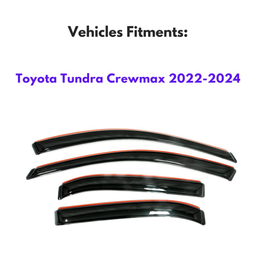 Window Visors for Toyota Tundra Crewmax 2022-2024, 4-Piece