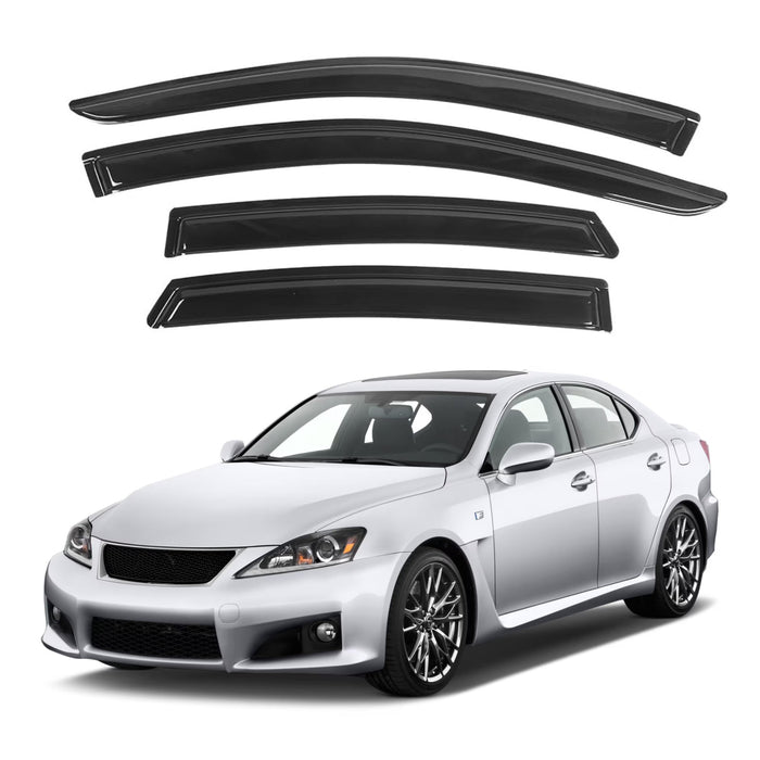 Window Visors for Lexus IS Series 2006-2013, 4-Piece