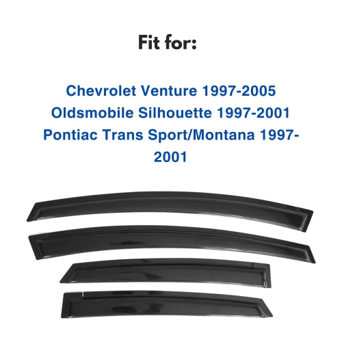 Window Visors for Chevrolet Venture 1997-2005 & Oldsmobile Silhouette 1997-2001 & Pontiac Trans Sport/Montana 1997-2001, 4-Piece