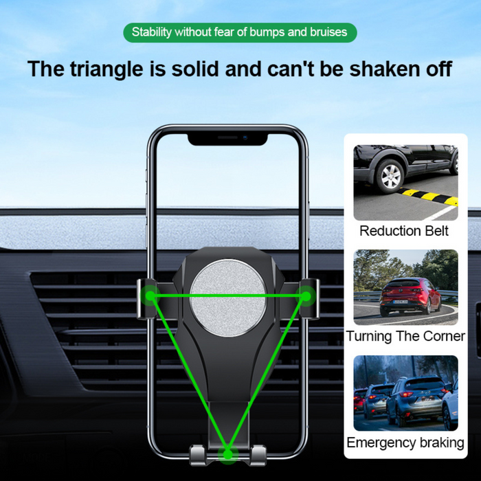 GravitySecure - Universal Air Vent Car Mount with Anti-Shake Device