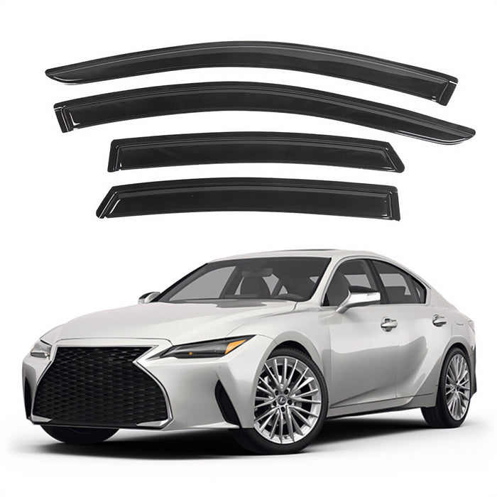 Window Visors for Lexus IS Series 2021-2023, 4-Piece