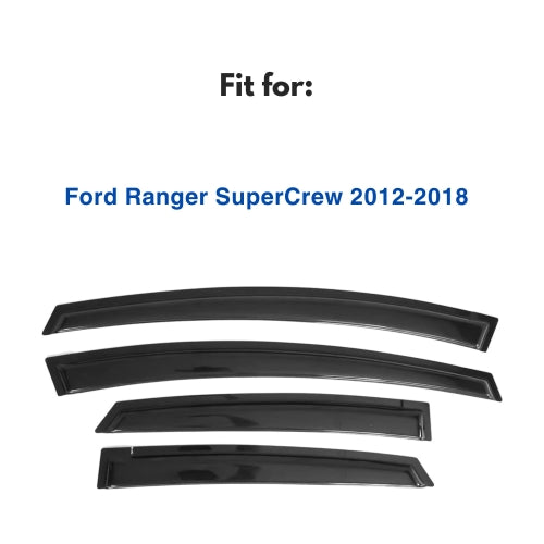 Window Visors for Ford Ranger SuperCrew 2012-2018, 4-Piece