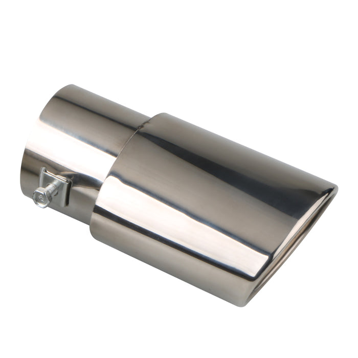 Silver Stainless Flame Stainless Steel Straight Exhaust Tailpipe - Universal Fit (63mm)