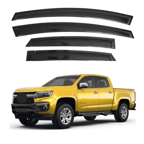 Window Visors for Chevrolet Colorado CrewCab 2015-2022 & GMC Canyon CrewCab 2015-2022, 4-Piece