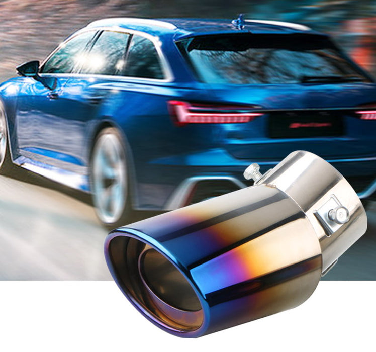 Blue Flame Stainless Steel Curved Exhaust Tailpipe - Universal Fit (63mm)