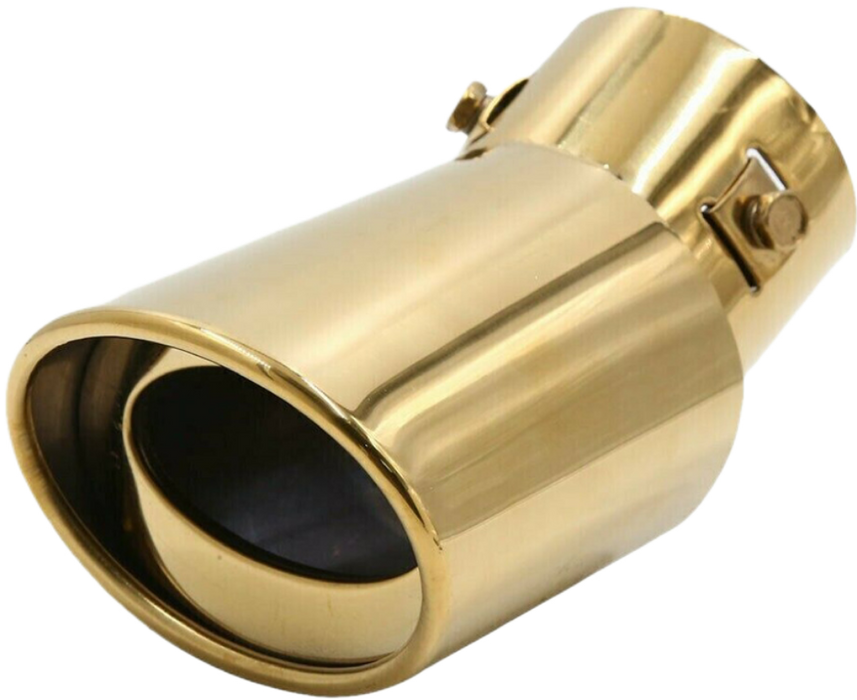 Golden Flame Stainless Steel Curved Exhaust Tailpipe - Universal Fit (63mm)