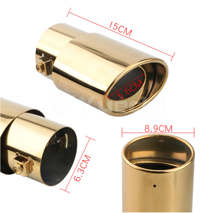 Golden Flame Stainless Steel Straight Exhaust Tailpipe - Universal Fit (63mm)