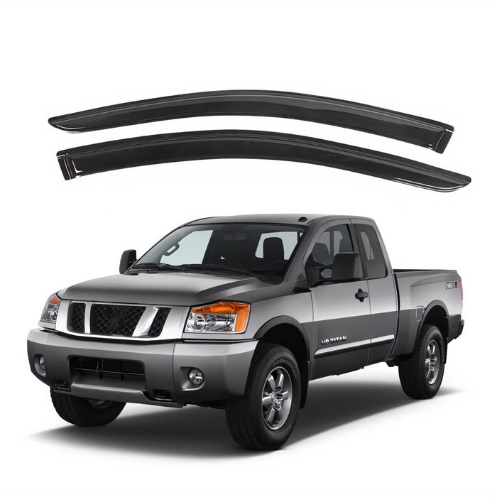 Window Visors for Nissan Titan King Cab 2004-2015, 2-Piece