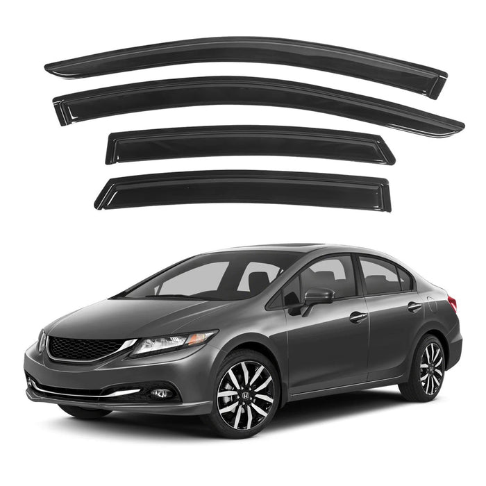 Window Visors for Honda Civic Sedan 2012-2015, 4-Piece