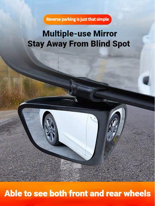 360 Degree Rotatable Convex Blind Spot Car Mirror Set 2 Pieces - White