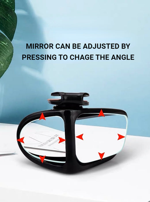 360 Degree Rotatable Convex Blind Spot Car Mirror Set 2 Pieces - White