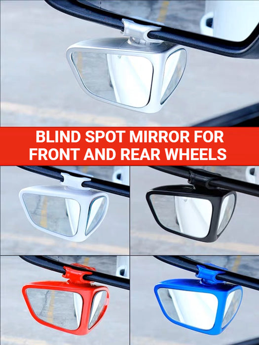 360 Degree Rotatable Convex Blind Spot Car Mirror Set 2 Pieces - White