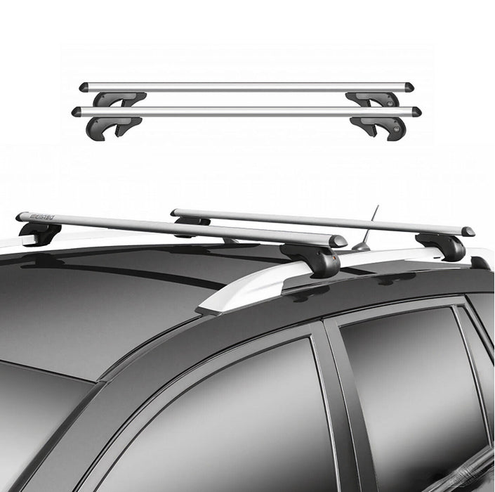 HG-001 Universal Car Roof Rack CrossBar Luggage Carrier, Silver