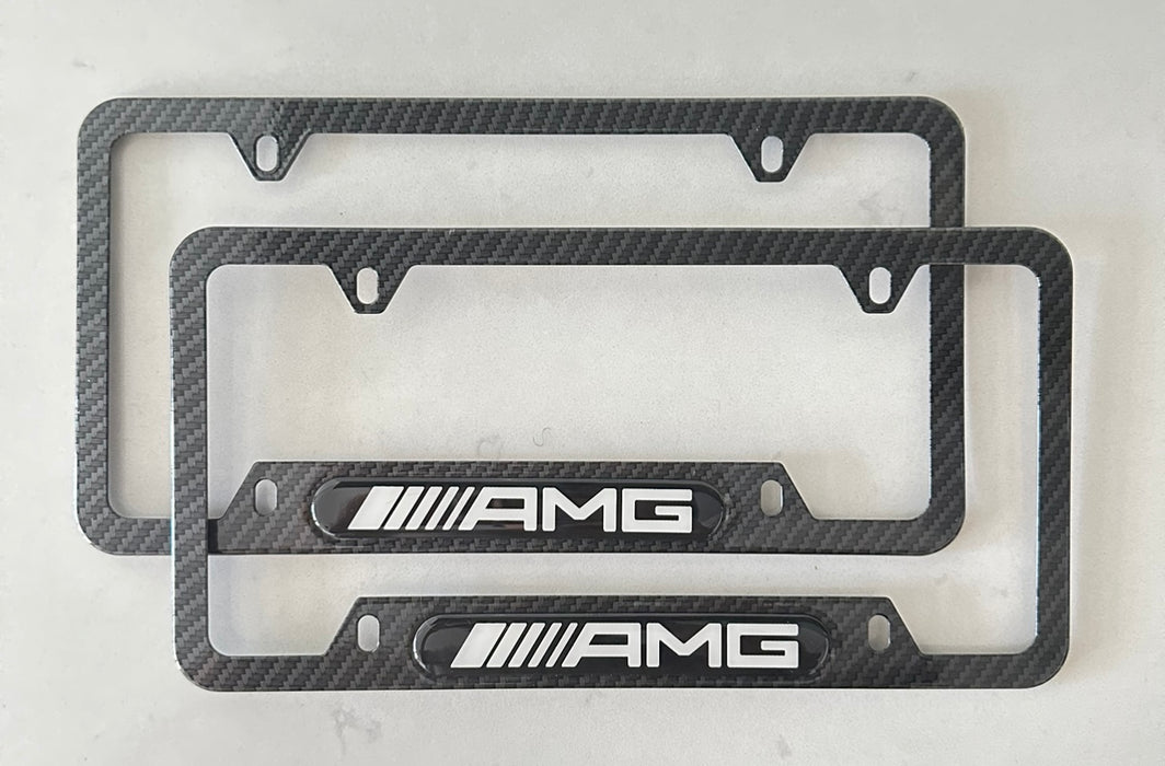 Mercedes AMG License Plate Frame (Carbon Fiber Style)