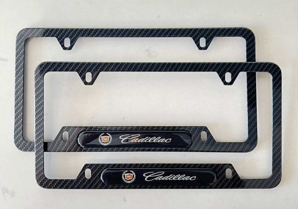 Cadillac License Plate Frame (Carbon Fiber Style)