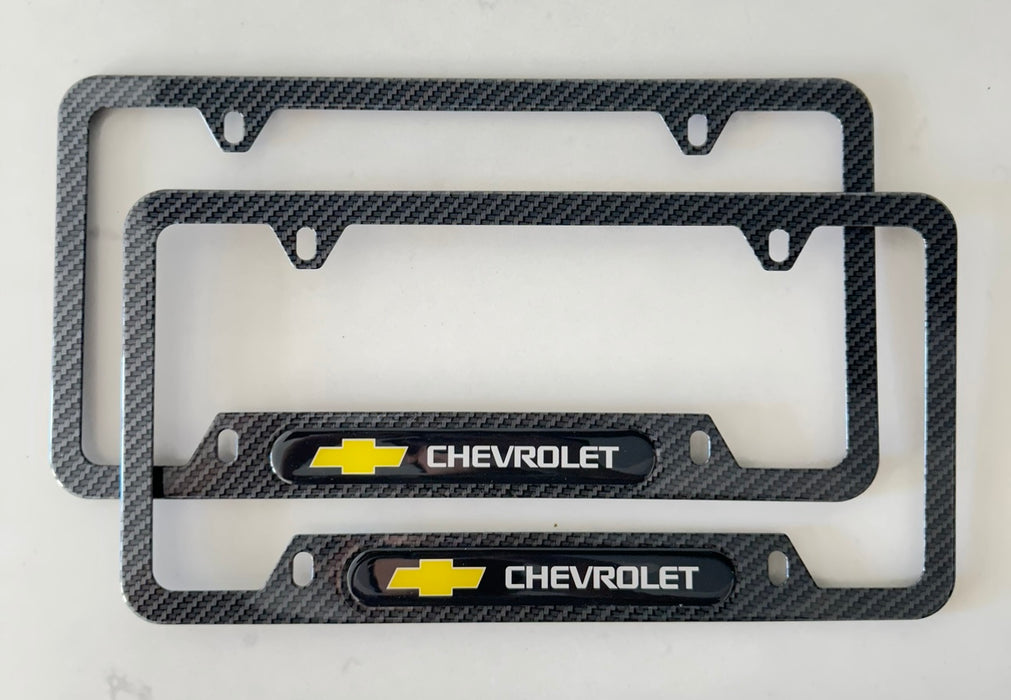 Chevrolet License Plate Frame (Carbon Fiber Style)