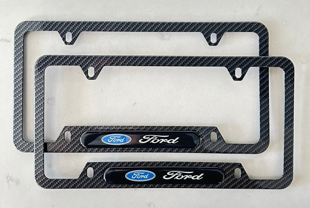 Ford License Plate Frame (Carbon Fiber Style)