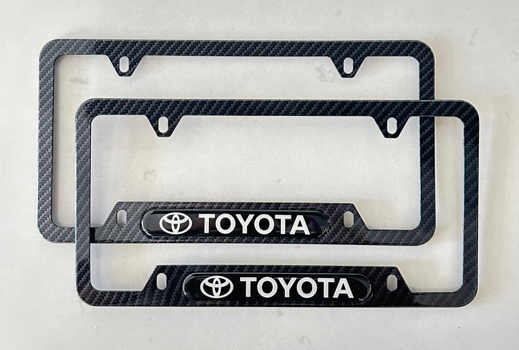 Toyota License Plate Frames (Carbon Fiber Style) - 2 Pieces