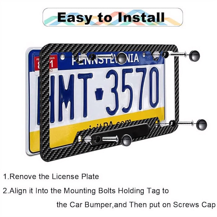 Tesla Model Y License Plate Frame (Carbon Fiber Style)