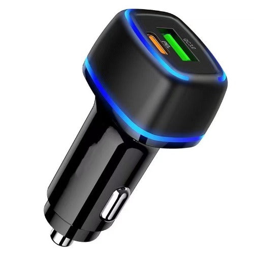 Rapid Car Charger with Type A & Type C Dual Ports - Black
