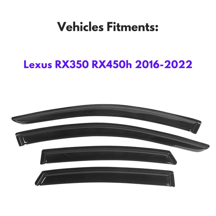Window Visors for Lexus RX Series 2016-2022, 4-Piece