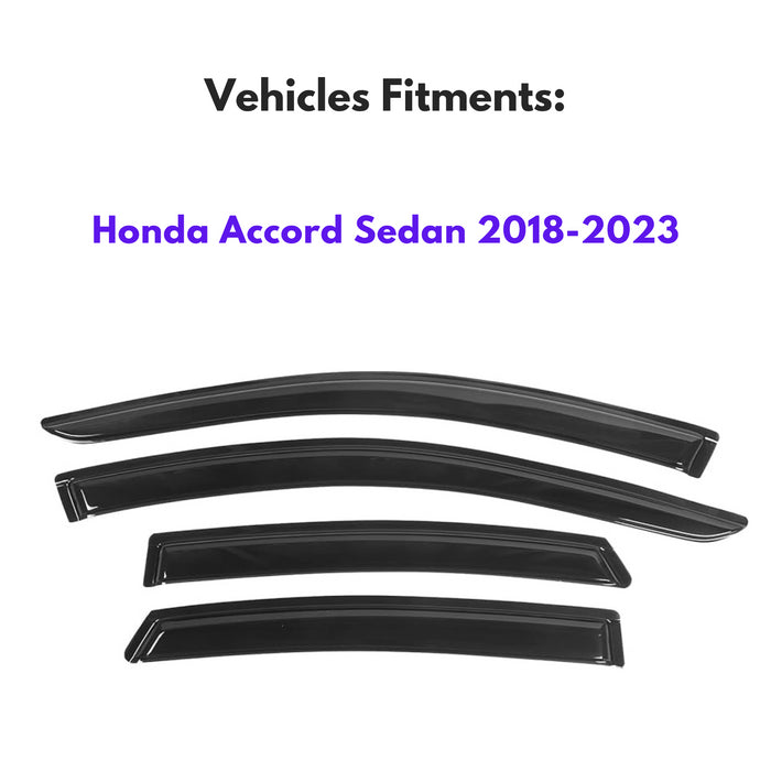 Window Visors for Honda Accord Sedan 2018-2023, 4-Piece