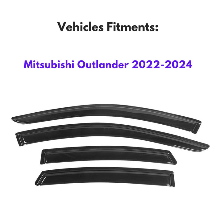Window Visors for Mitsubishi Outlander 2022-2024, 4-Piece